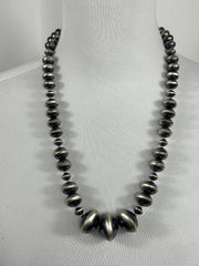 Sterling Silver Navajo Style Pearls Necklace + Earrings Set