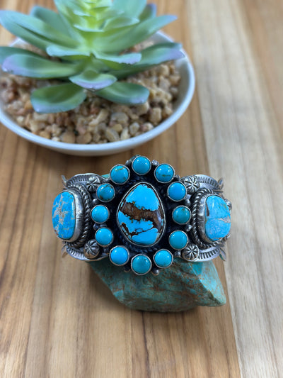 Royston and Kingman Turquoise Cluster Cuff