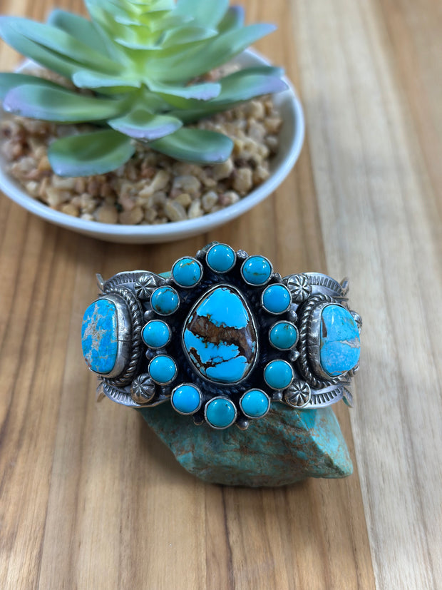 Royston and Kingman Turquoise Cluster Cuff