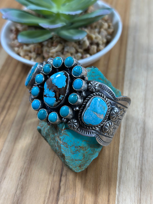 Royston and Kingman Turquoise Cluster Cuff