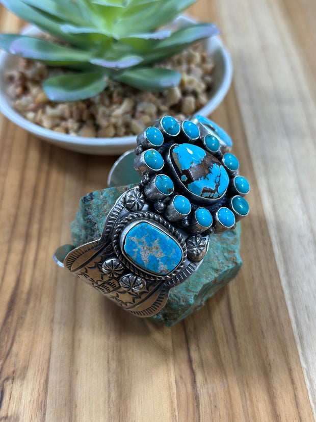 Royston and Kingman Turquoise Cluster Cuff