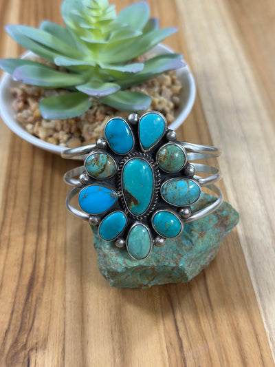 Kingman Turquoise Cluster Cuff
