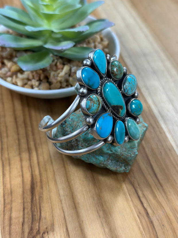 Kingman Turquoise Cluster Cuff