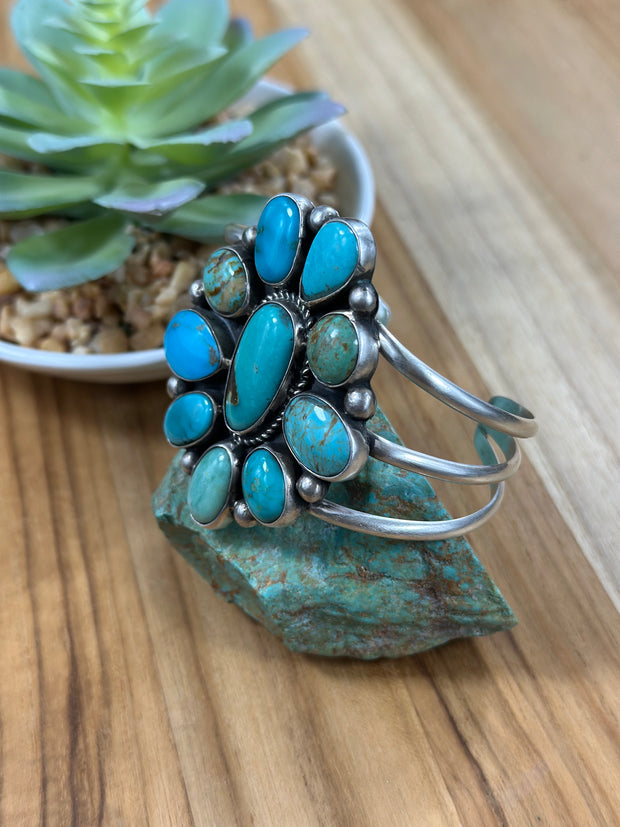 Kingman Turquoise Cluster Cuff