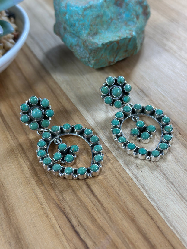 Kingman Turquoise Cluster Earring