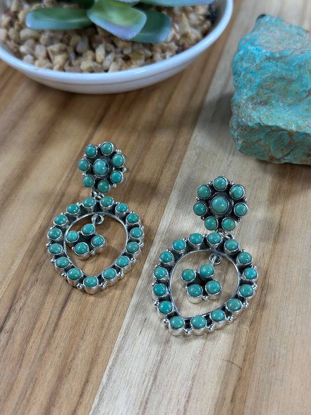 Kingman Turquoise Cluster Earring