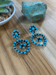 Kingman Turquoise Cluster Earring