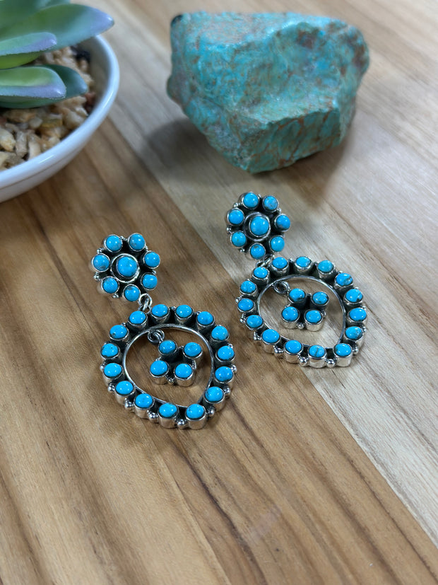 Kingman Turquoise Cluster Earring