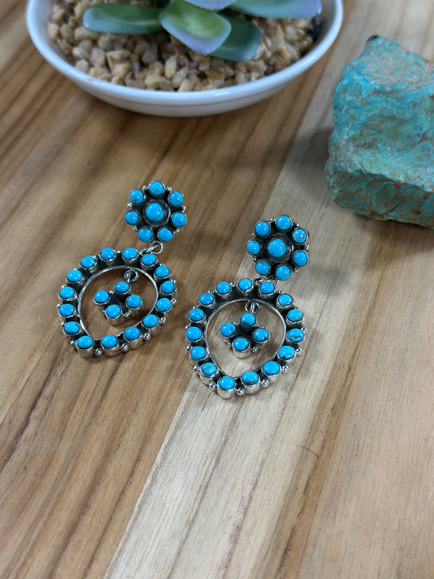 Kingman Turquoise Cluster Earring