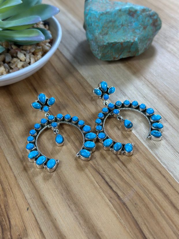 Kingman Turquoise Cluster Earring