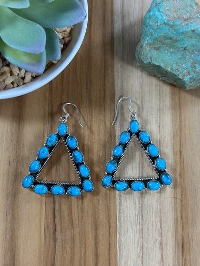 Kingman Turquoise Cluster Tringle Earring