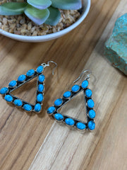 Kingman Turquoise Cluster Tringle Earring