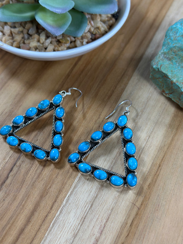 Kingman Turquoise Cluster Tringle Earring