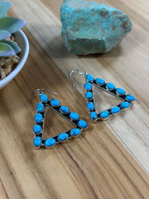 Kingman Turquoise Cluster Tringle Earring