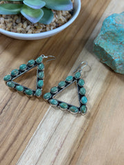 Kingman Turquoise Cluster Triangle Earring