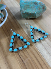 Kingman Turquoise Cluster Tringle Earring
