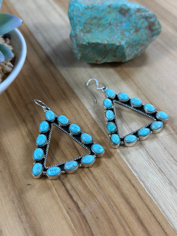 Kingman Turquoise Cluster Tringle Earring