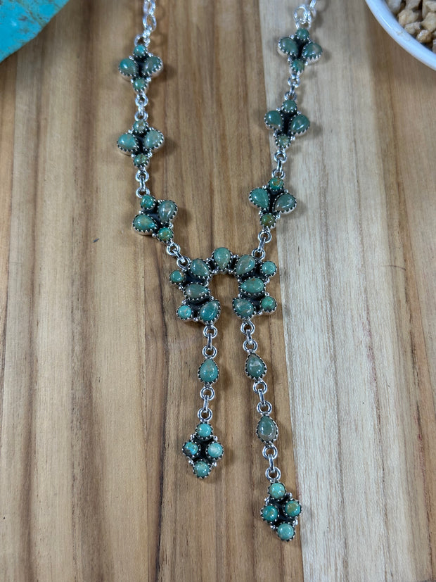 Kingman & Coral Half Cluster Necklace