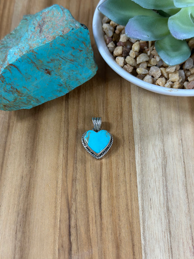 Kingman Turquoise Heart Pendant