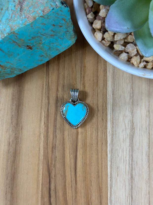 Kingman Turquoise Heart Pendant