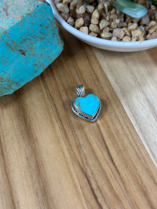 Kingman Turquoise Heart Pendant