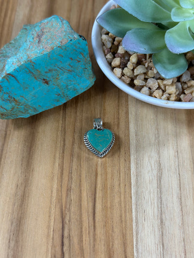 Kingman Turquoise Heart Pendant