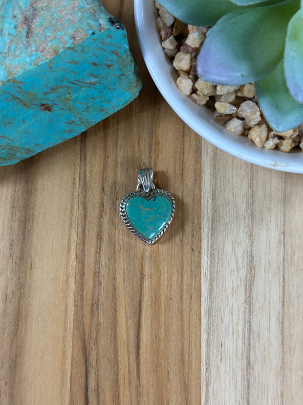 Kingman Turquoise Heart Pendant