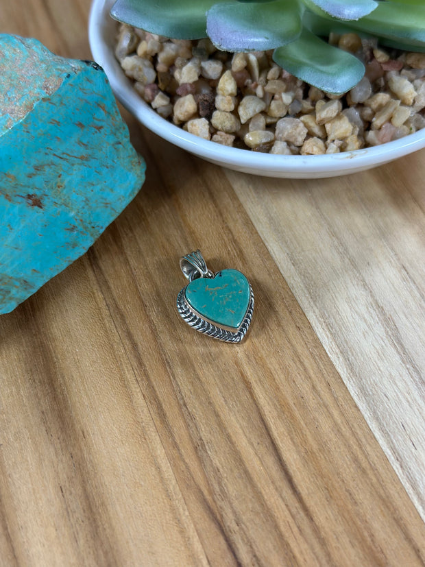 Kingman Turquoise Heart Pendant