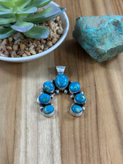 Kingman Turquoise 7 Stone Pendant