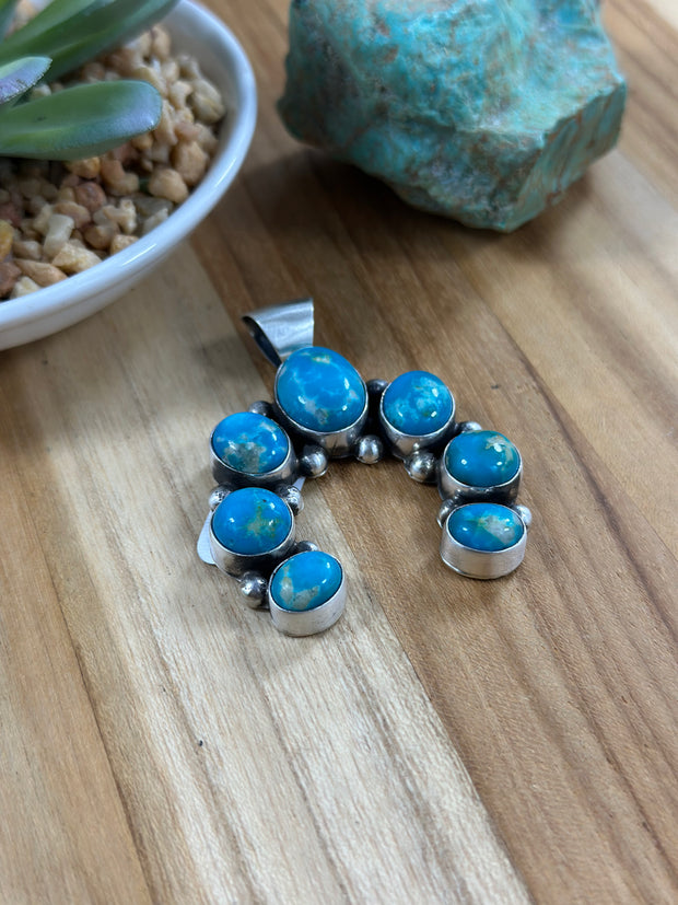 Kingman Turquoise 7 Stone Pendant