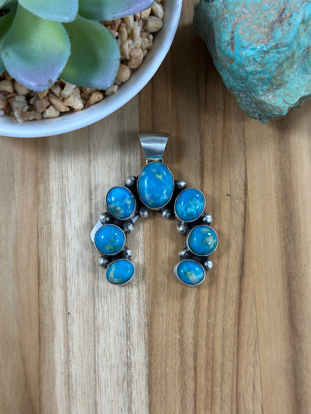 Kingman Turquoise 7 Stone Pendant