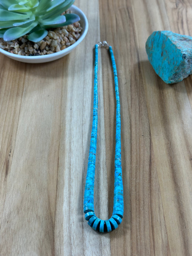 Kingman Turquoise Heishi Necklace