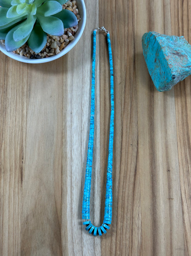 Kingman Turquoise Heishi Necklace