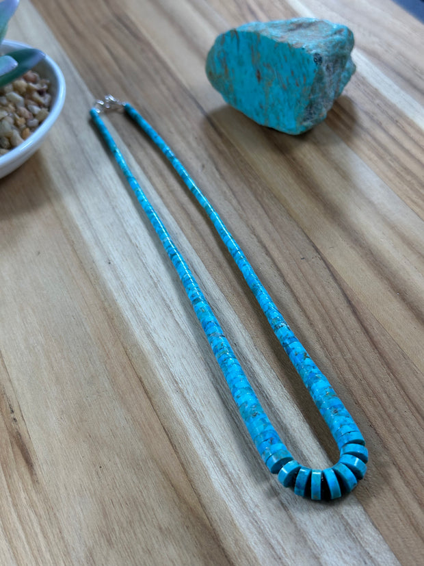Kingman Turquoise Heishi Necklace
