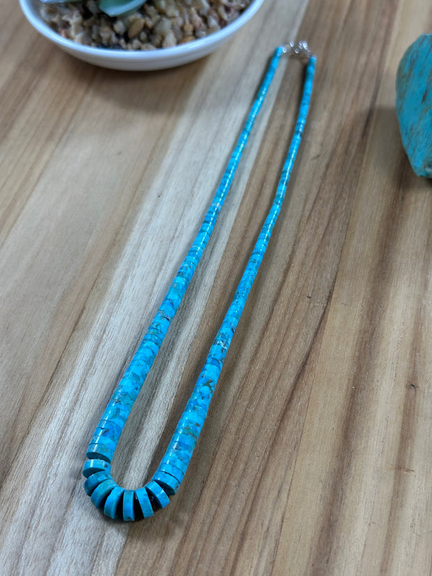 Kingman Turquoise Heishi Necklace