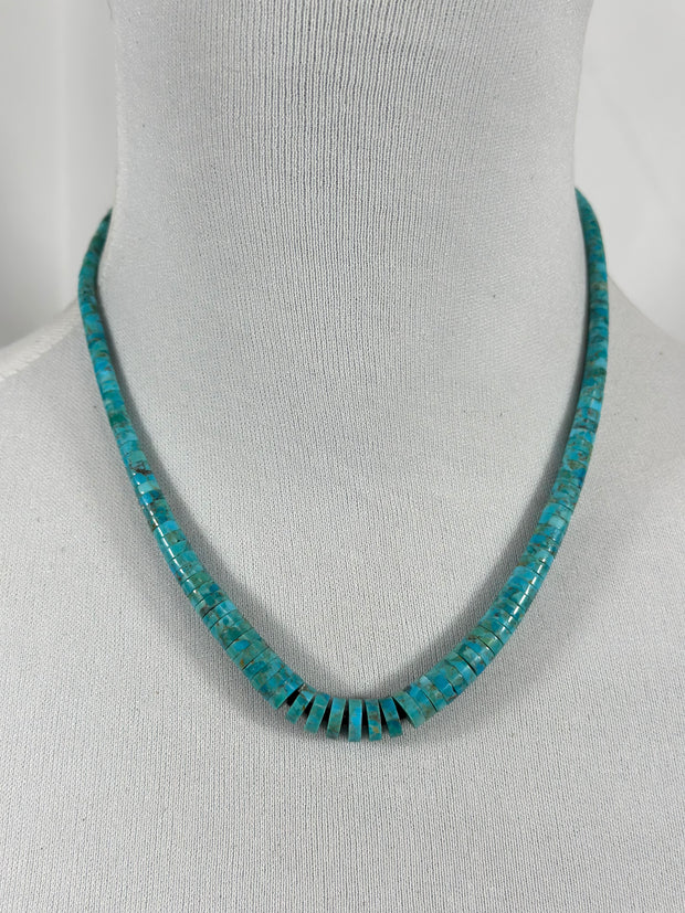 Kingman Turquoise Heishi Necklace