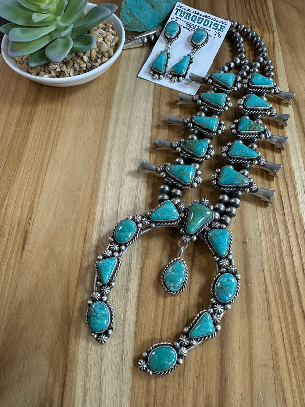 Kingman Turquoise Squash Necklace