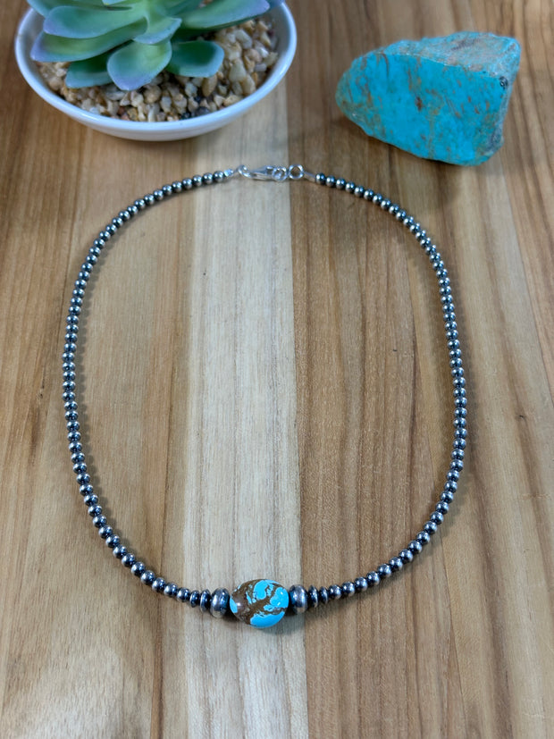 Kingman and Navajo Pearl Necklace