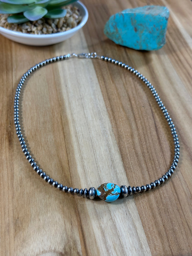 Kingman and Navajo Pearl Necklace