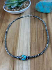 Kingman and Navajo Pearl Necklace