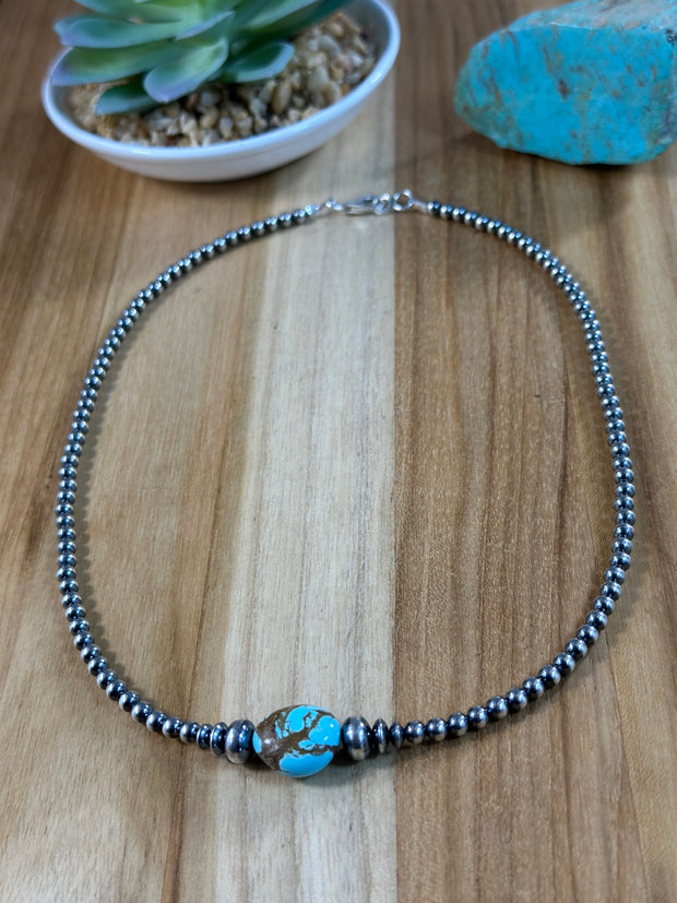 Kingman and Navajo Pearl Necklace