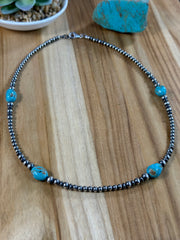 Kingman and Navajo Pearl Necklace
