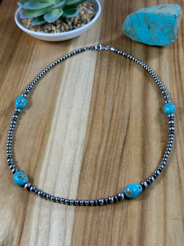Kingman and Navajo Pearl Necklace
