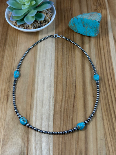Kingman and Navajo Pearl Necklace