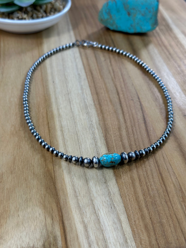 Kingman and Navajo Pearl Necklace