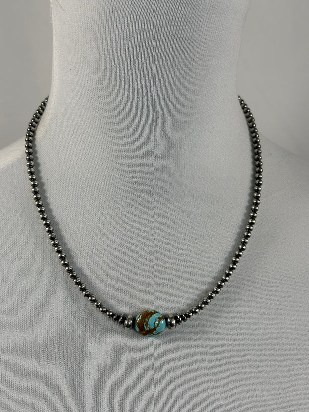 Kingman and Navajo Pearl Necklace