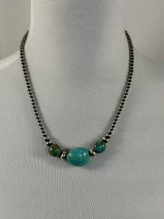 Kingman Turquoise and Navajo Pearl Necklace