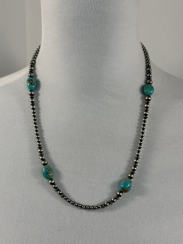 Kingman and Navajo Pearl Necklace