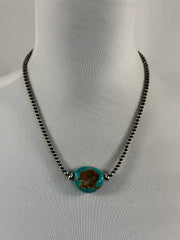 Kingman Turquoise and Navajo Pearl Necklace