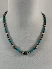 All Turquoise and Navajo Pearl Necklace
